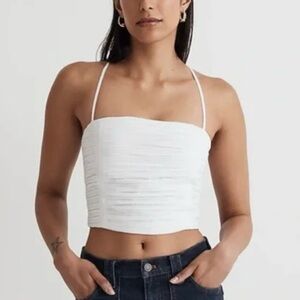 Madewell White Strappy Crop Top